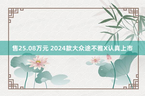 售25.08万元 2024款大众途不雅X认真上市