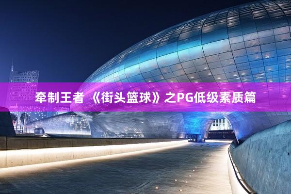 牵制王者 《街头篮球》之PG低级素质篇