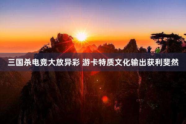 三国杀电竞大放异彩 游卡特质文化输出获利斐然