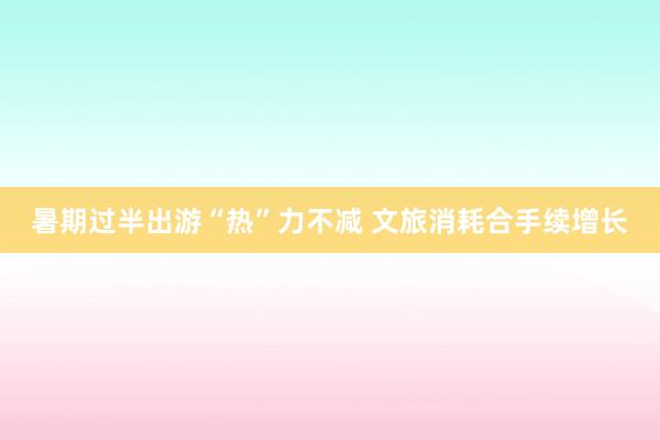 暑期过半出游“热”力不减 文旅消耗合手续增长