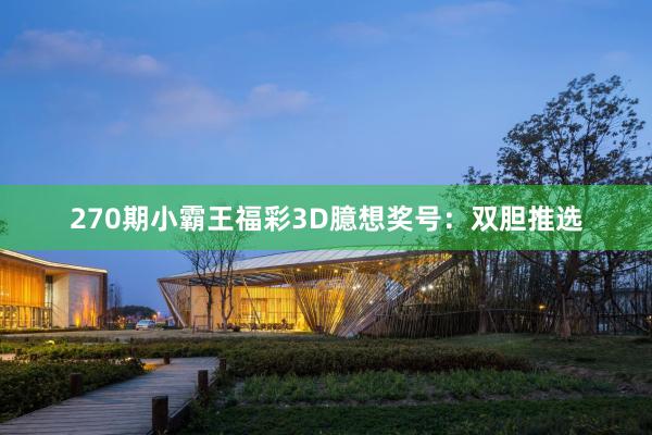 270期小霸王福彩3D臆想奖号：双胆推选