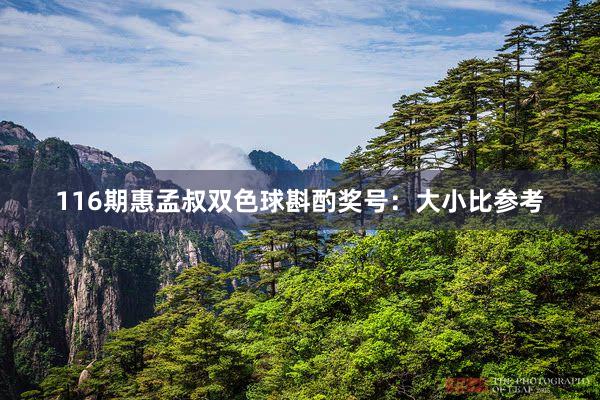 116期惠孟叔双色球斟酌奖号：大小比参考