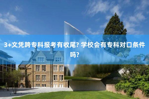 3+文凭跨专科报考有收尾? 学校会有专科对口条件吗?